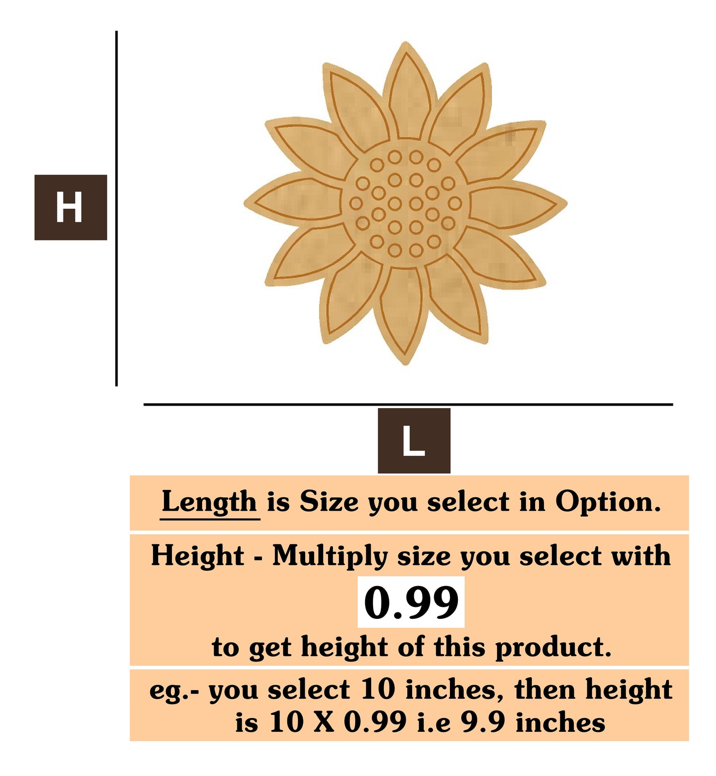 Sunflower MDF Cutout