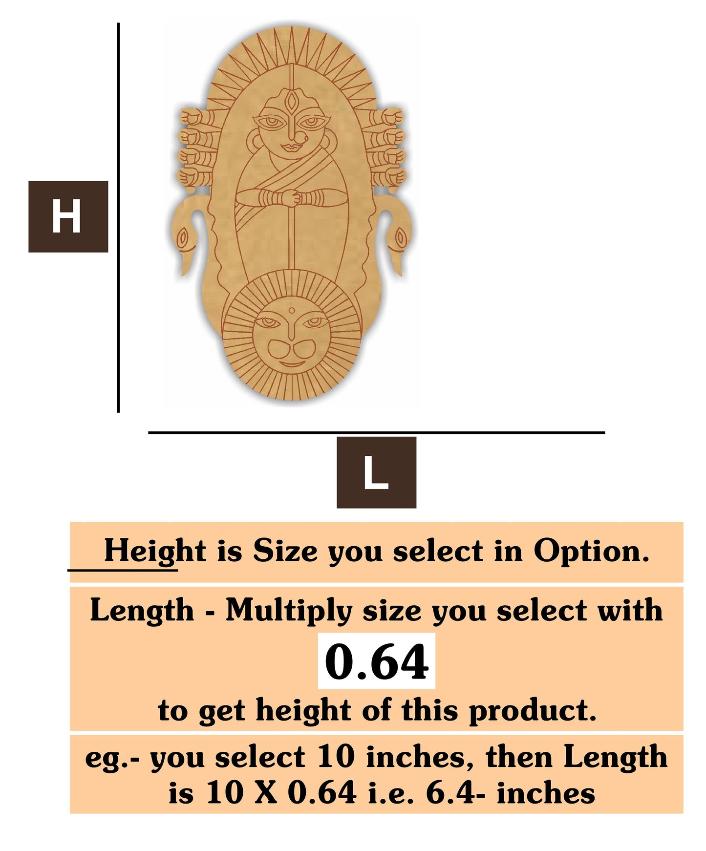 Durga mata ji 1 MDF Cutout