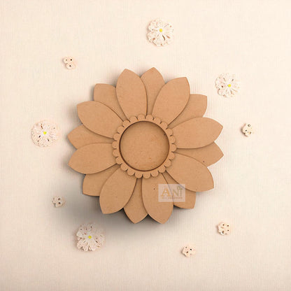 MDF 3 Layer Floral T-Light Holder