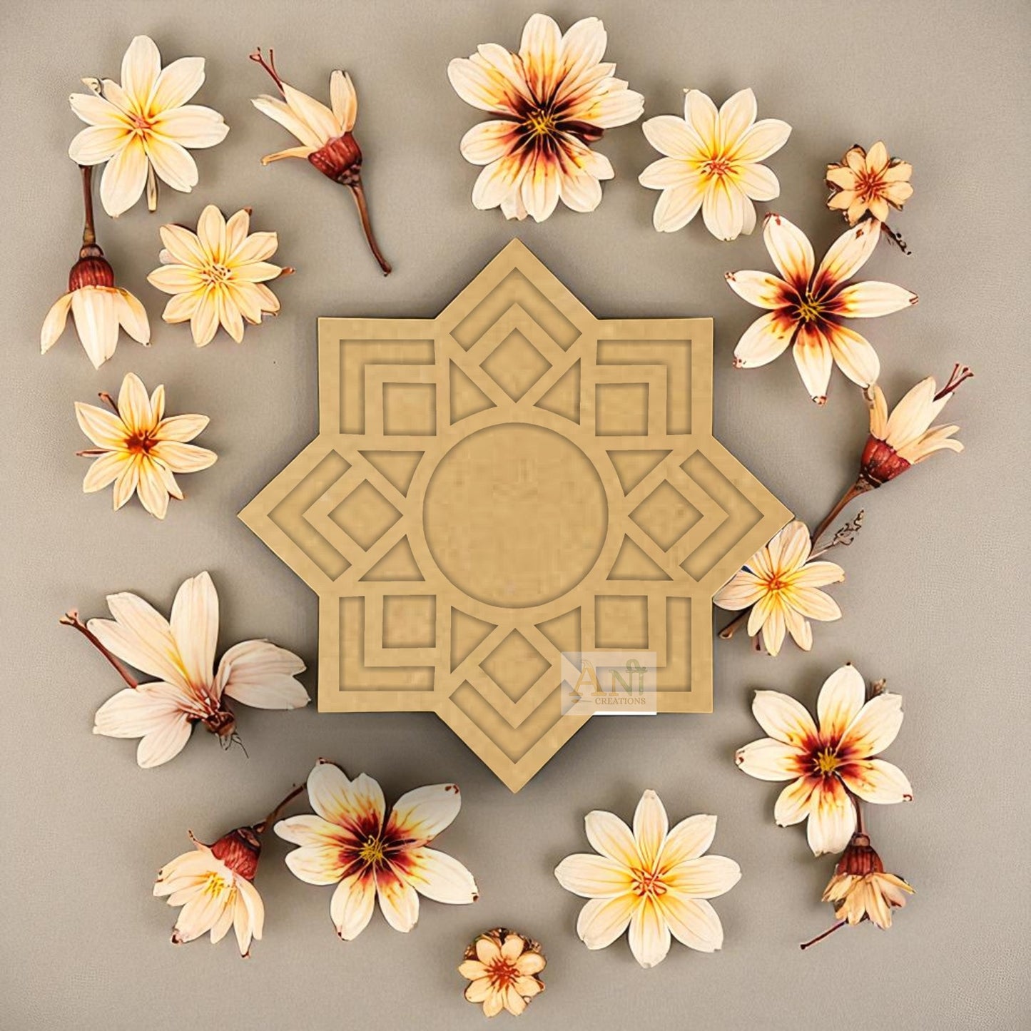 MDF Premarked Mandala T-Light Holder