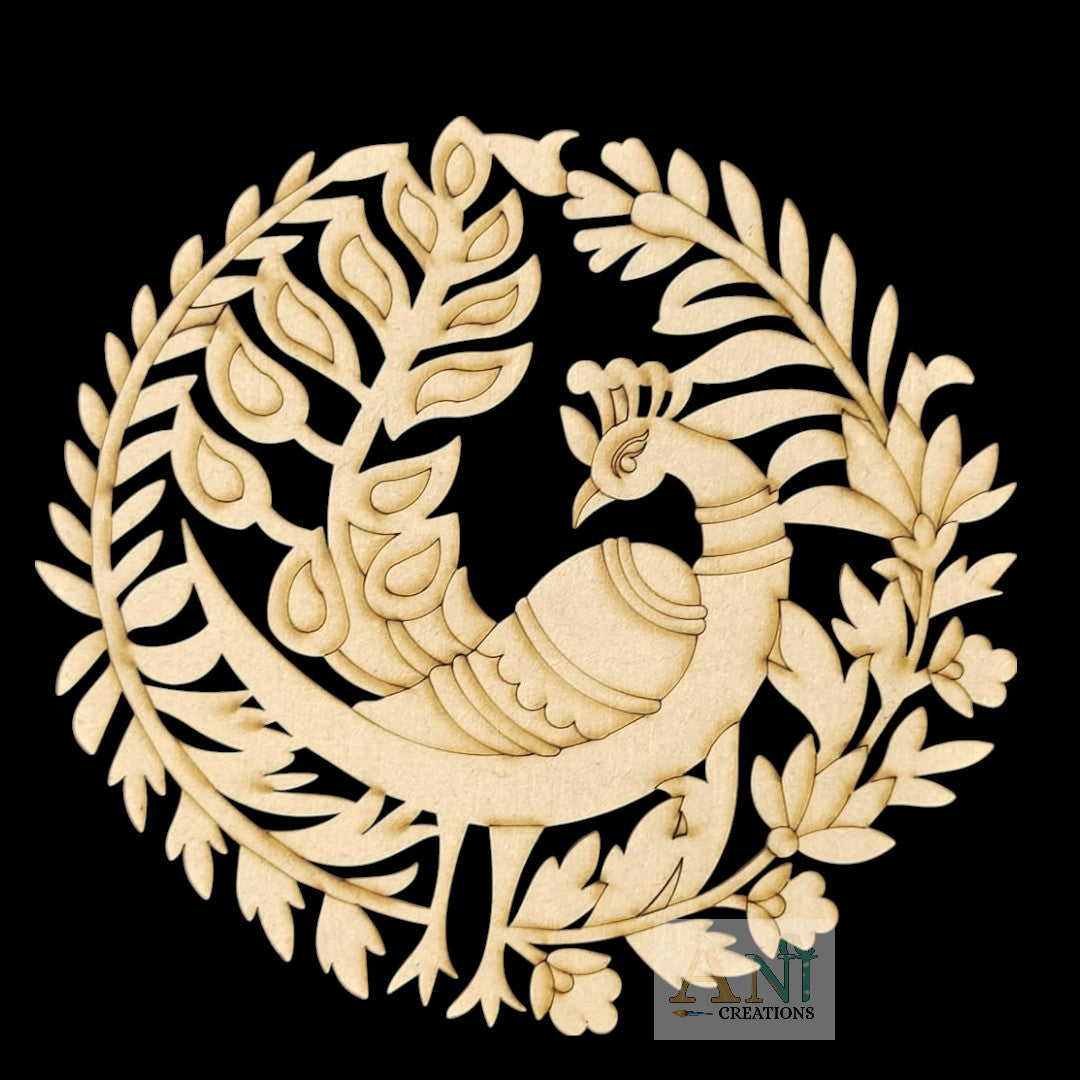 Peacock Motif Pre Marked Cutout 2