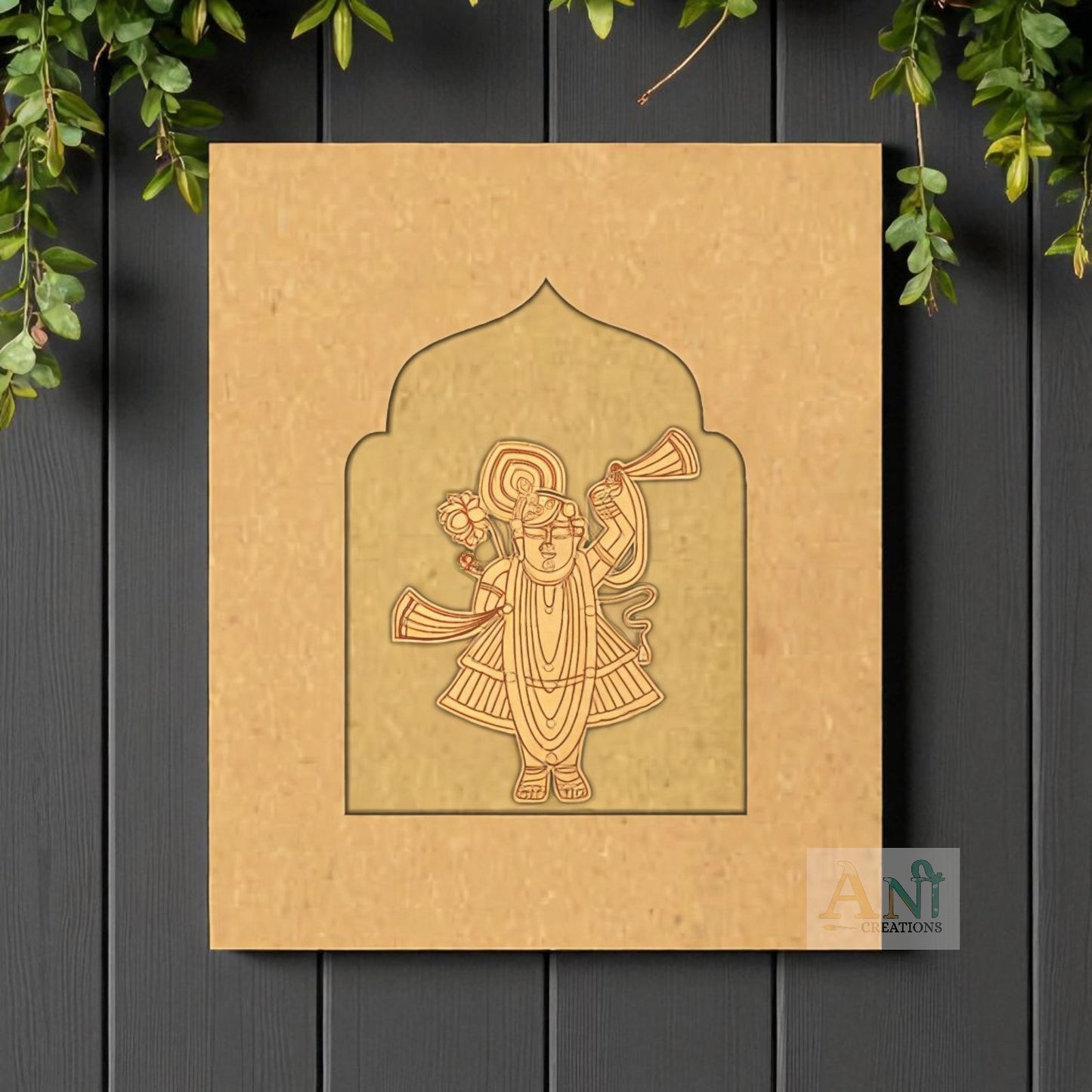 Jharokha with Shreenath ji 1 Mdf Cutout