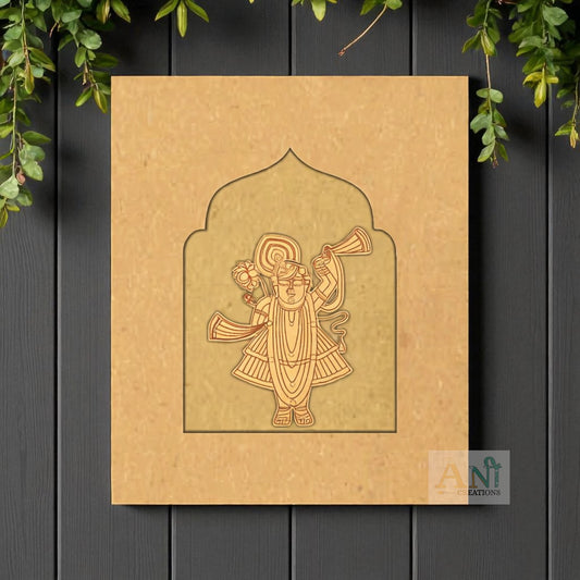 Jharokha with Shreenath ji 1 Mdf Cutout