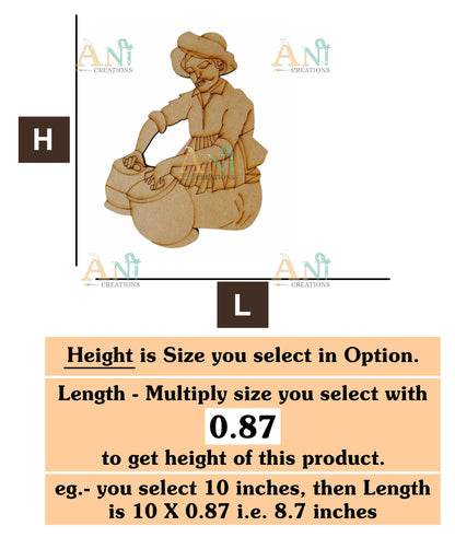 Rajasthani man music 2 MDF Cutout