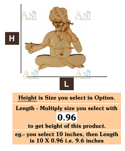 Rajasthani man music 1 MDF Cutout