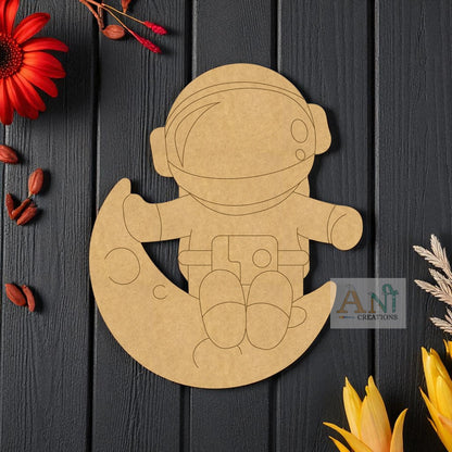 Astronaut On Moon MDF Cutout