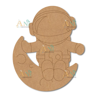 Astronaut On Moon MDF Cutout