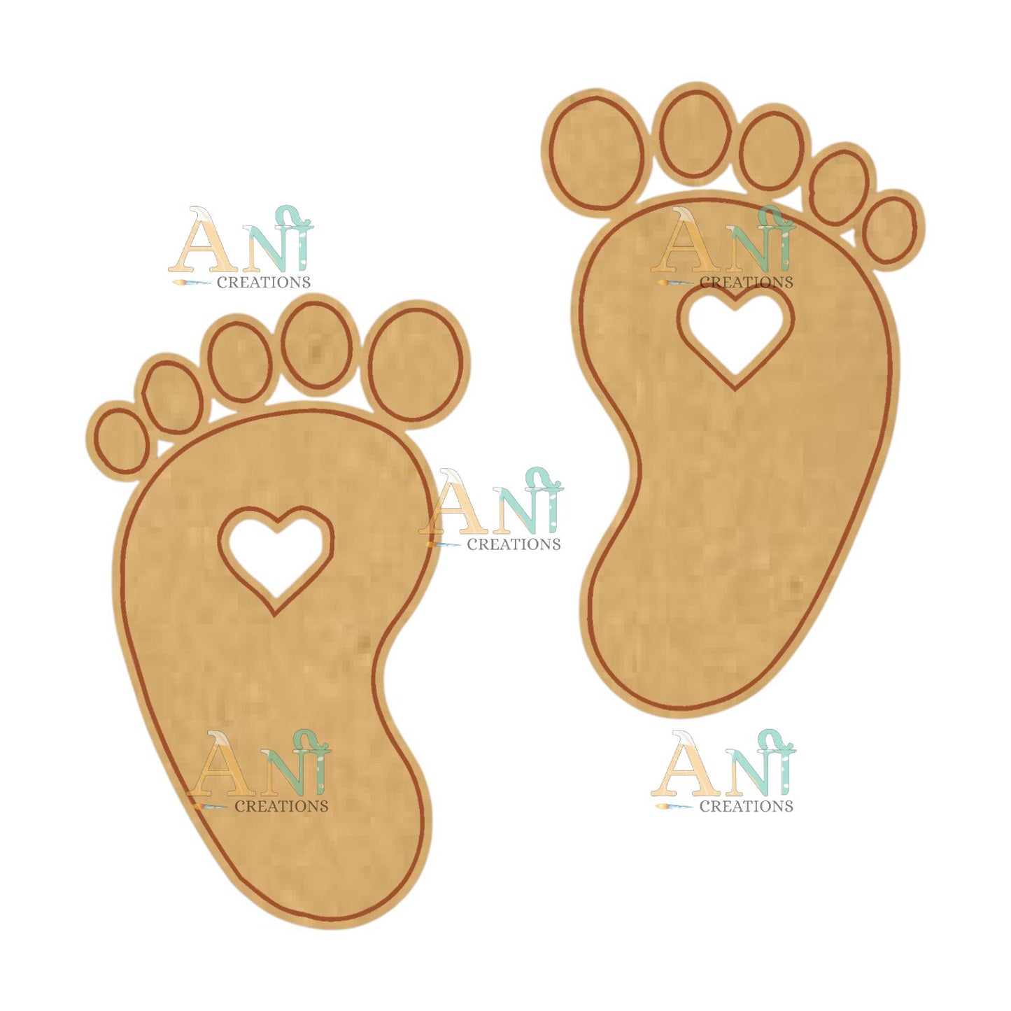 Baby Feet MDF Cutout