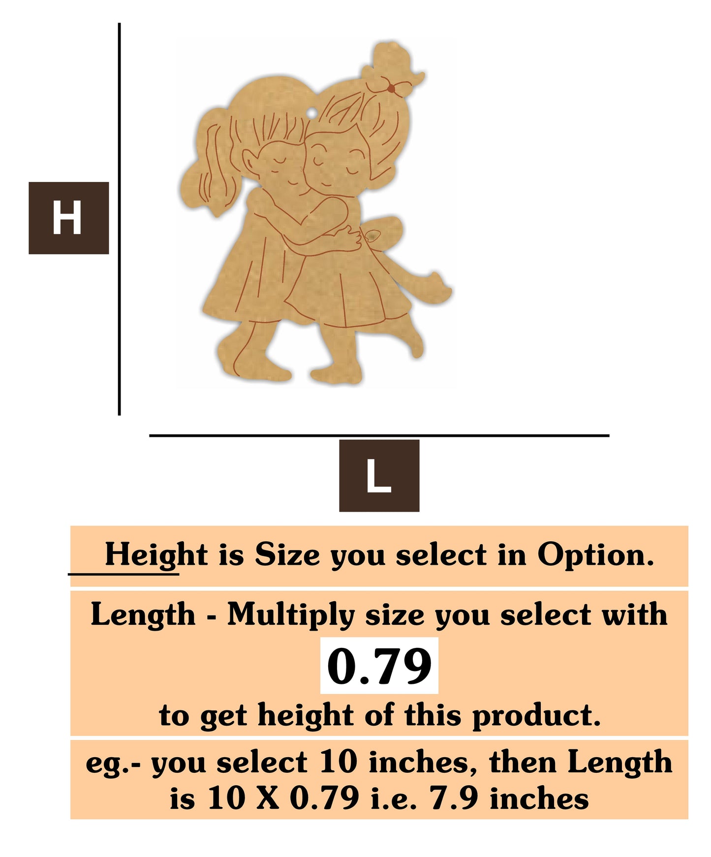 friends forever 1  MDF Cutout