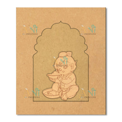 Jharokha with Bal Krishna MDF cutout