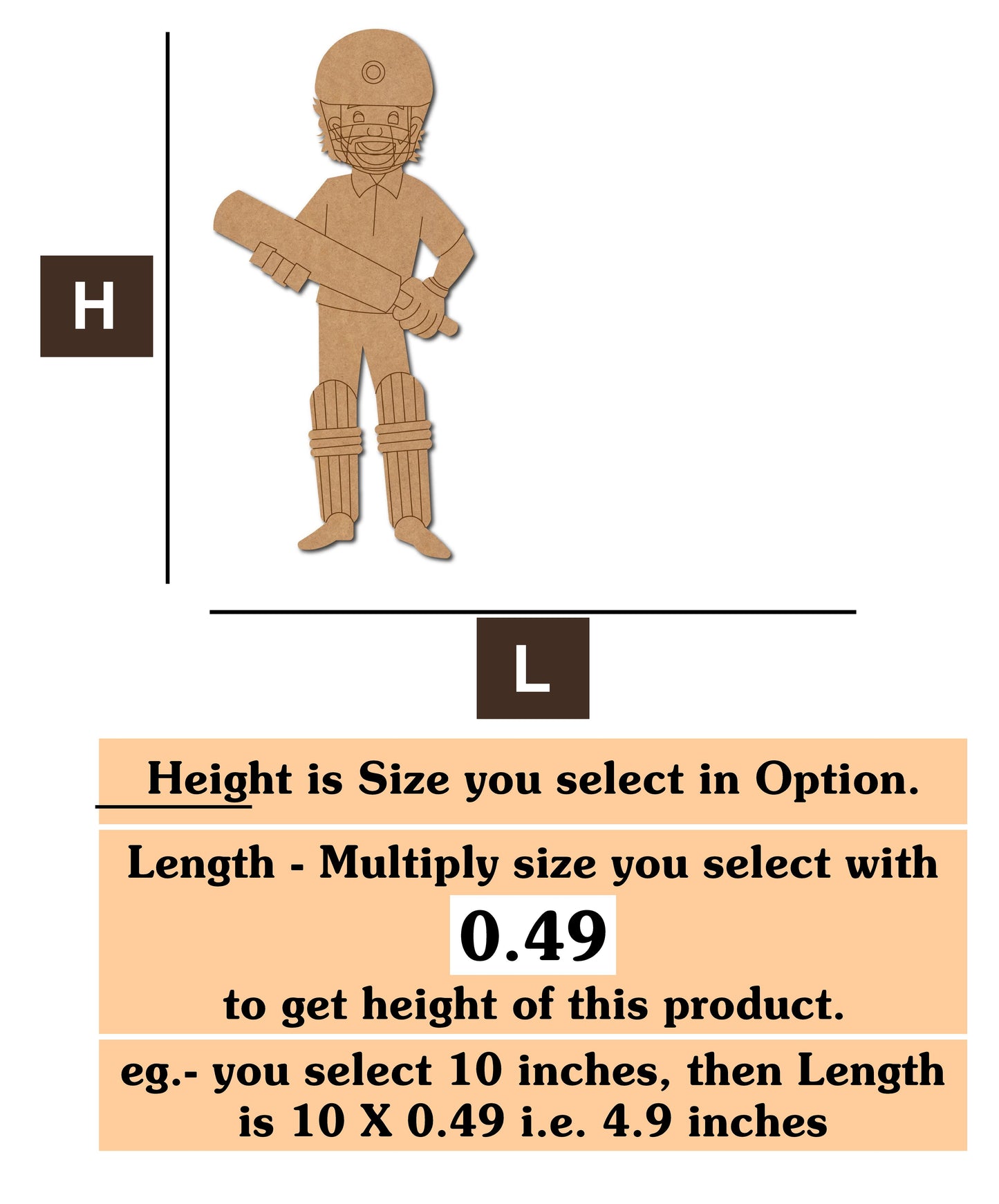 Batsman Cricket MDF Cutout