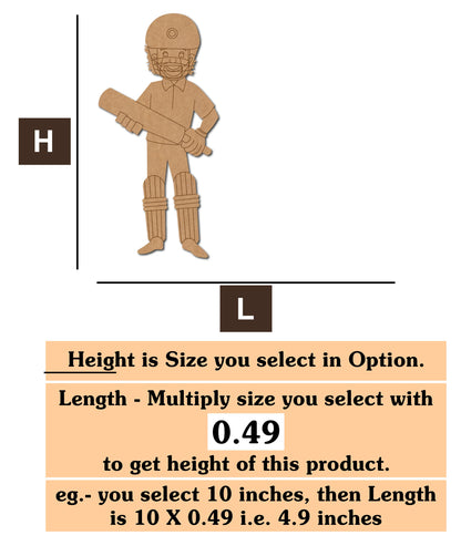 Batsman Cricket MDF Cutout