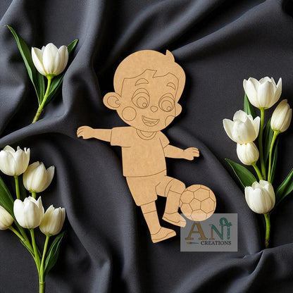 Boy Playing Football MDF Cutout