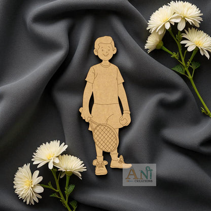 Boy Tennis Player MDF Cutout
