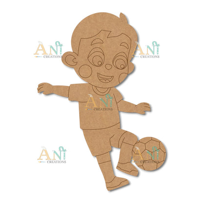 Boy Playing Football MDF Cutout