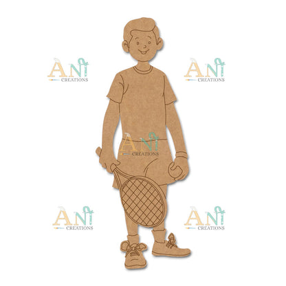 Boy Tennis Player MDF Cutout