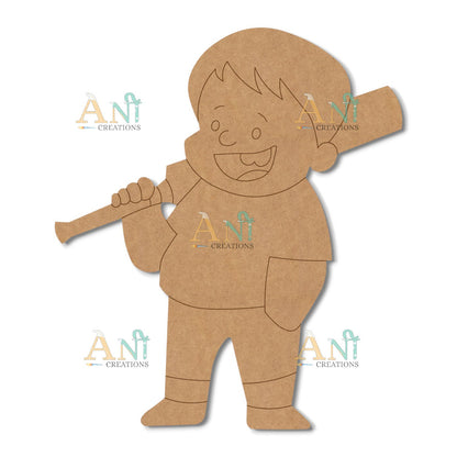 Boy With Bat MDF Cutout