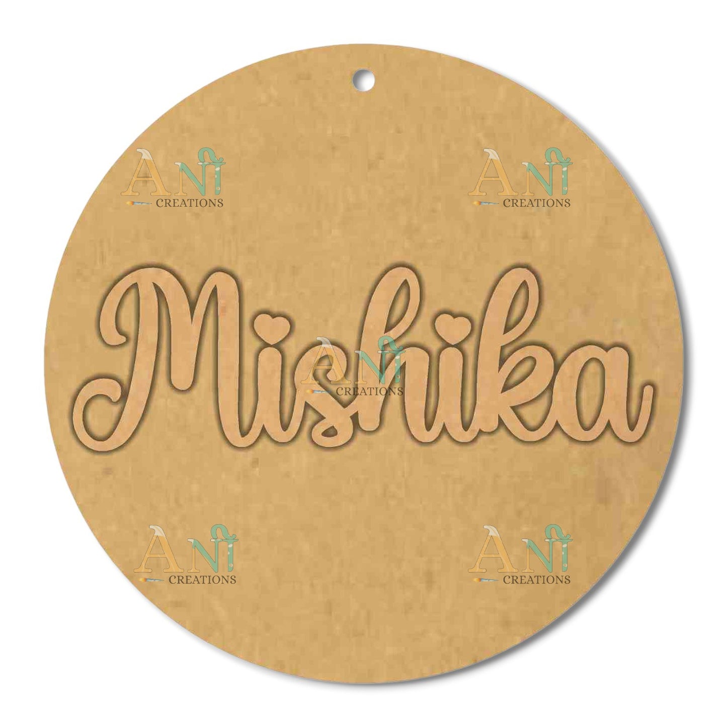 Customise name Keychain Cutout MDF Design