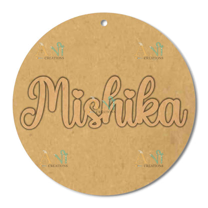 Customise name Keychain Cutout MDF Design