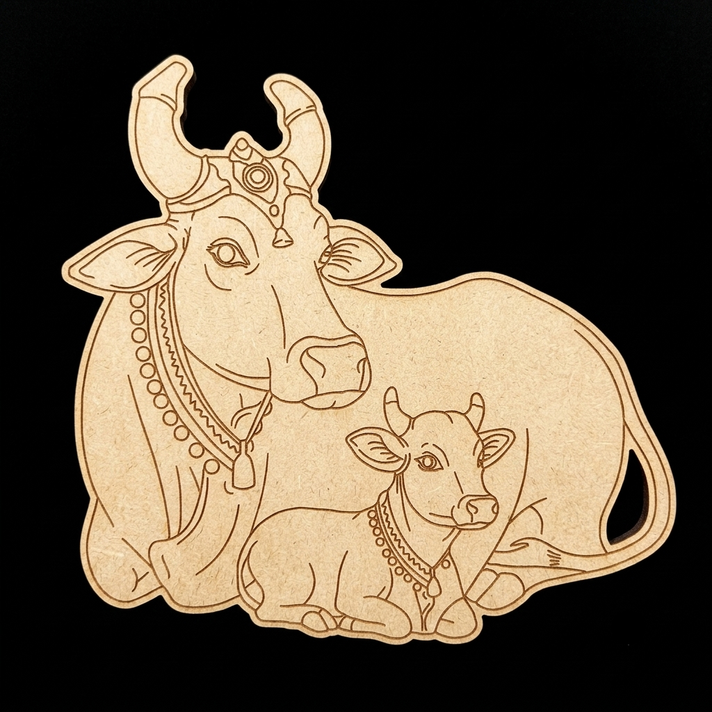 Cow calf cutout 2 MDF Cutout