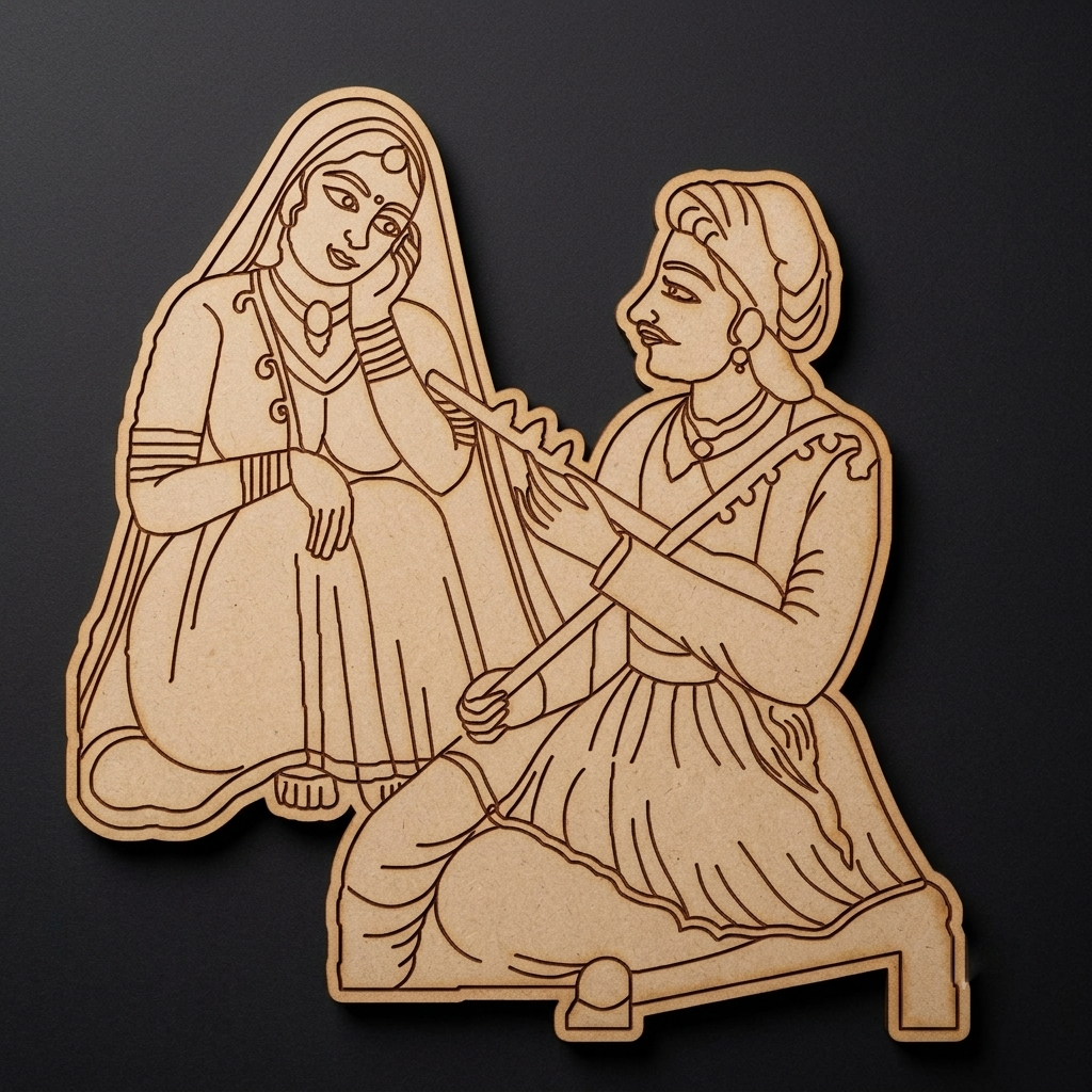 Rajasthani couple MDF Cutout