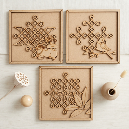 MDF layered Kolam base set of 3 new