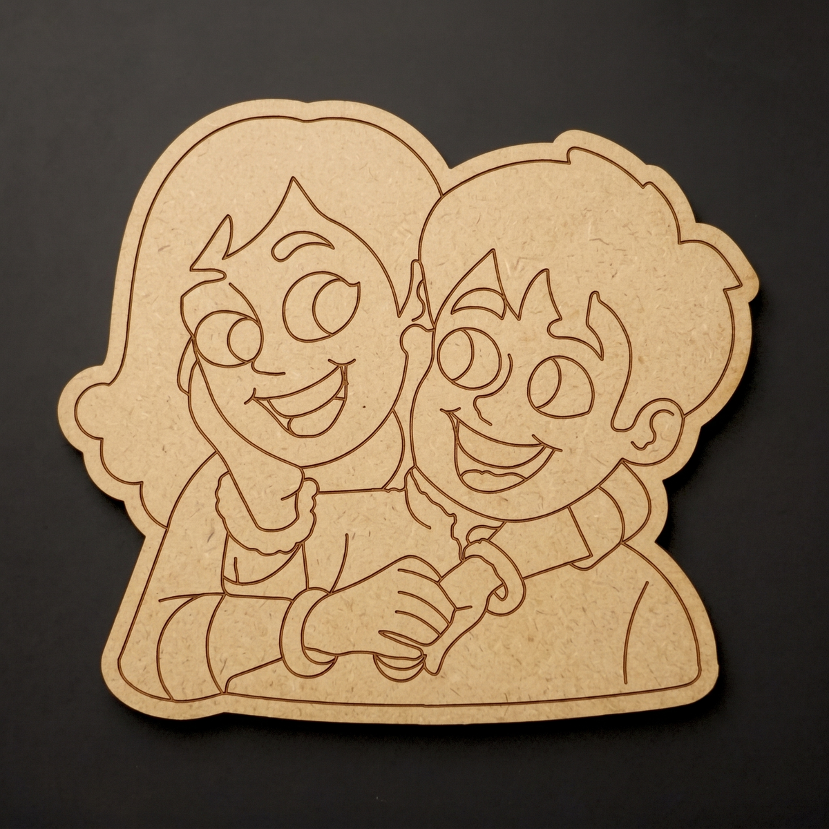Brother and Sister 10 MDF Cutout