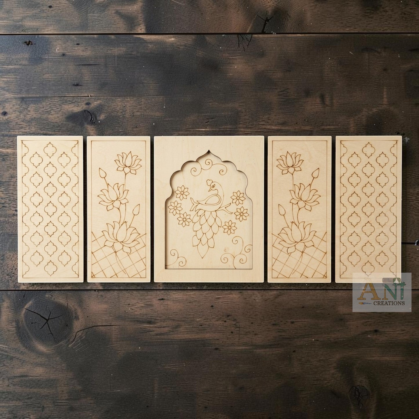MDF Premarked Jharokha With  Panels Designs 10