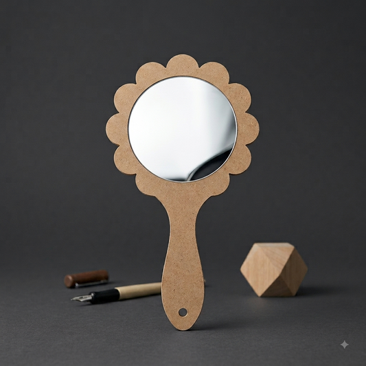 Hand Mirror Plain MDF Cutout 2