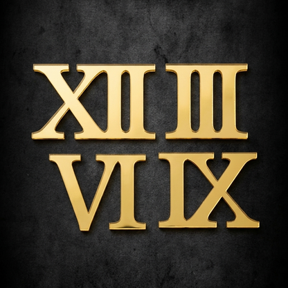Acrylic Golden Cutting Number, 4 Digits, Roman Number