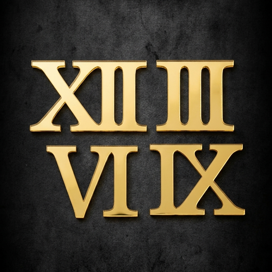 Acrylic Golden Cutting Number, 4 Digits, Roman Number