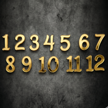 Acrylic Golden Cutting Number, Digits, Numeric Number