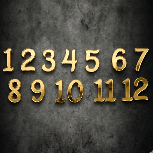 Acrylic Golden Cutting Number, Digits, Numeric Number