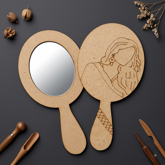 Hand Mirror Plain MDF Cutout 4