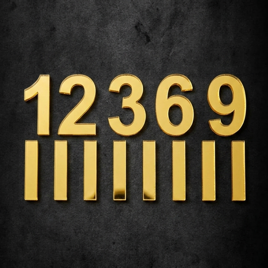 Acrylic Golden Cutting Number, Digits, Numeric Number