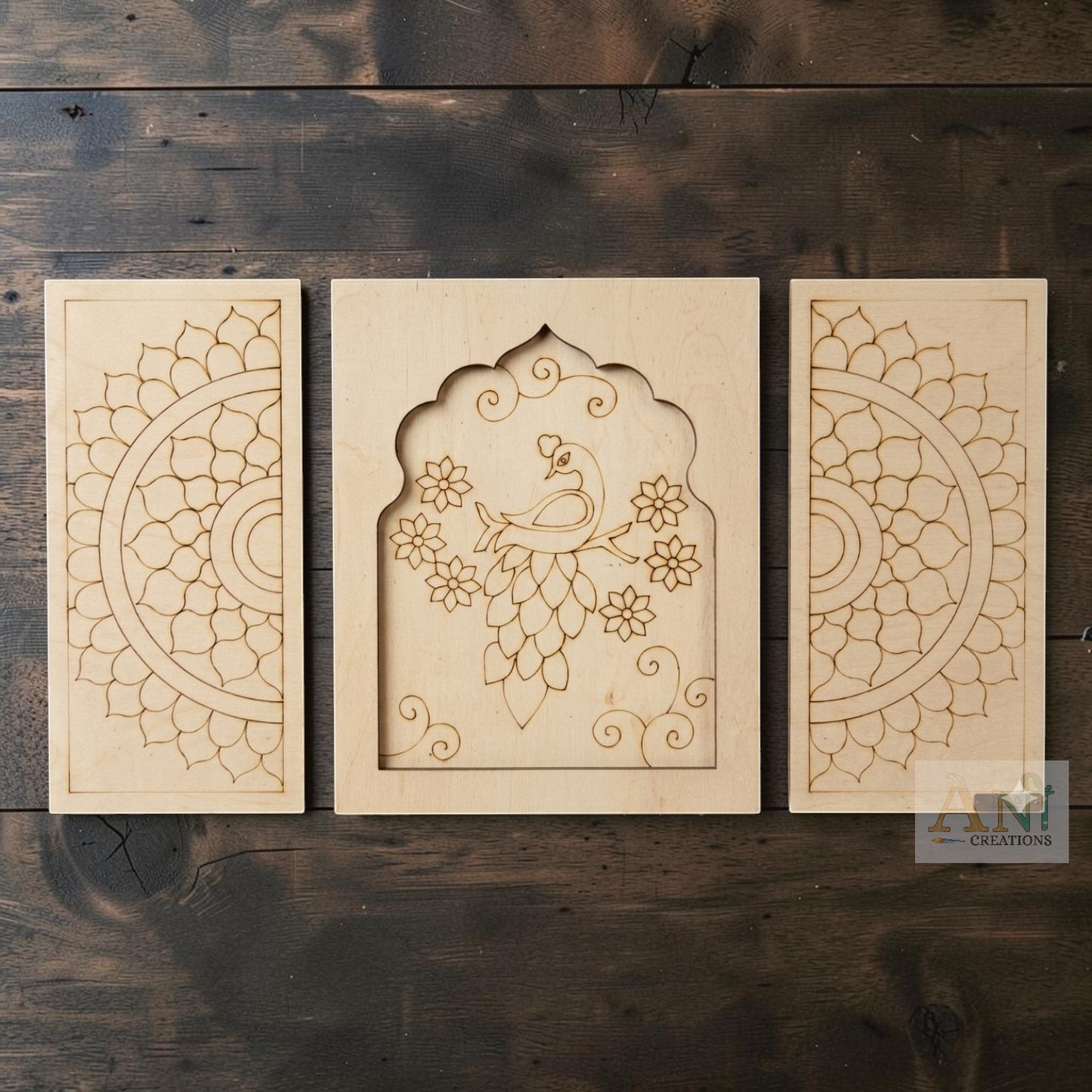 MDF Premarked Jharokha With  Panels Designs 8