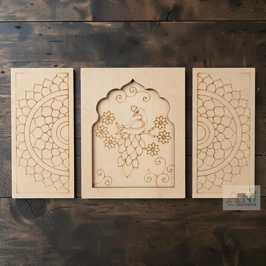 MDF Premarked Jharokha With  Panels Designs 8