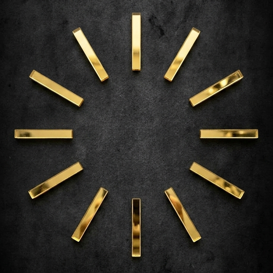 Acrylic Golden Clock Sticks Cutting