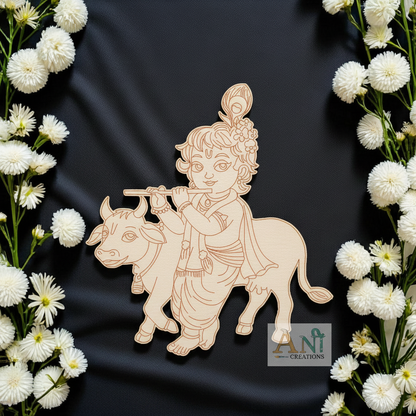 Krishna with cow 5 MDF Cutout