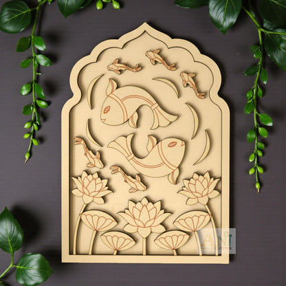 MDF Double Layer Fish Jharokha 19