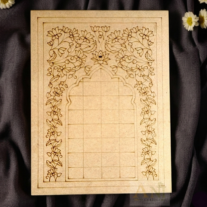 Lotus with jharokha MDF Premarked