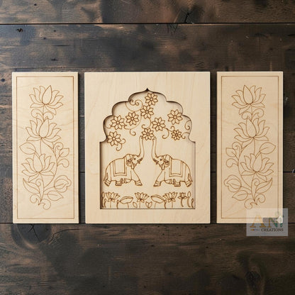 MDF Premarked Jharokha With  Panels Designs 3