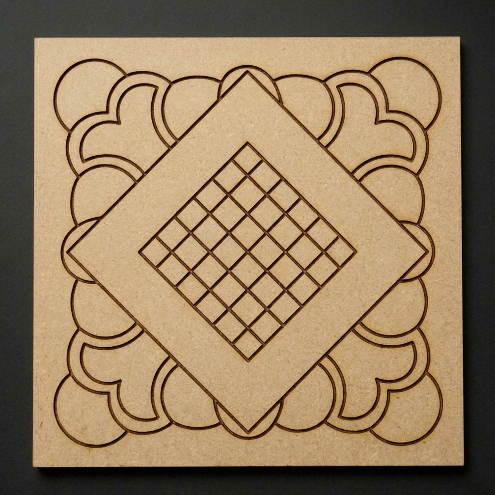 Square Shape Lippan Art Mandala MDF Premarked
