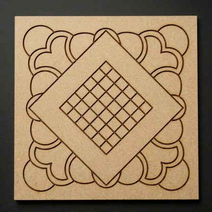 Square Shape Lippan Art Mandala MDF Premarked