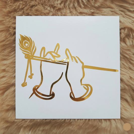 Krishna hands bansuri vinyl Sticker