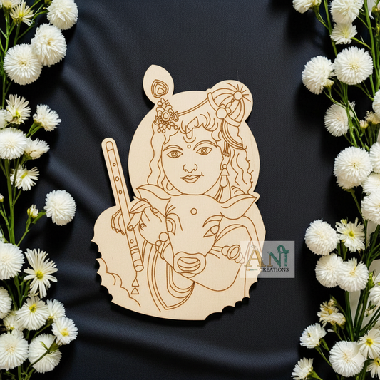 Krishna with cow 4 MDF Cutout