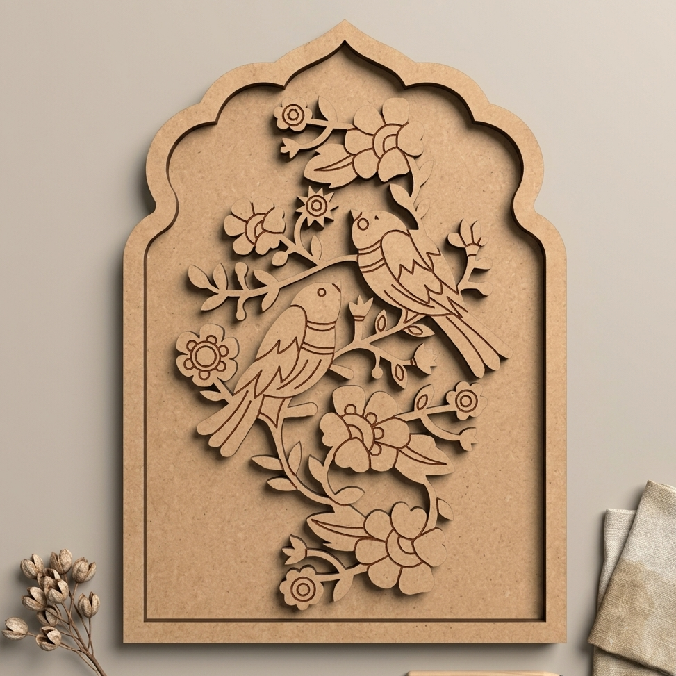 MDF Double Layer Bird motif Jharokha 33