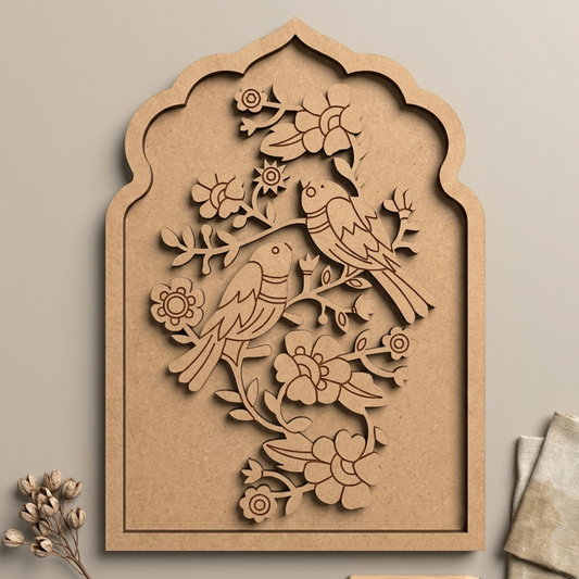 MDF Double Layer Bird motif Jharokha 33