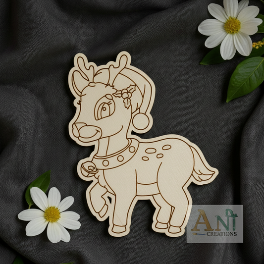 Christmas Deer Pre Marked MDF Design 2