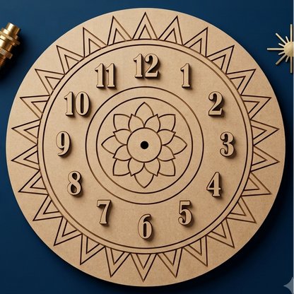 MDF Premarked Round Shape clock with Cutout